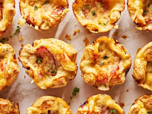 ham and cheese bites in puff pastry