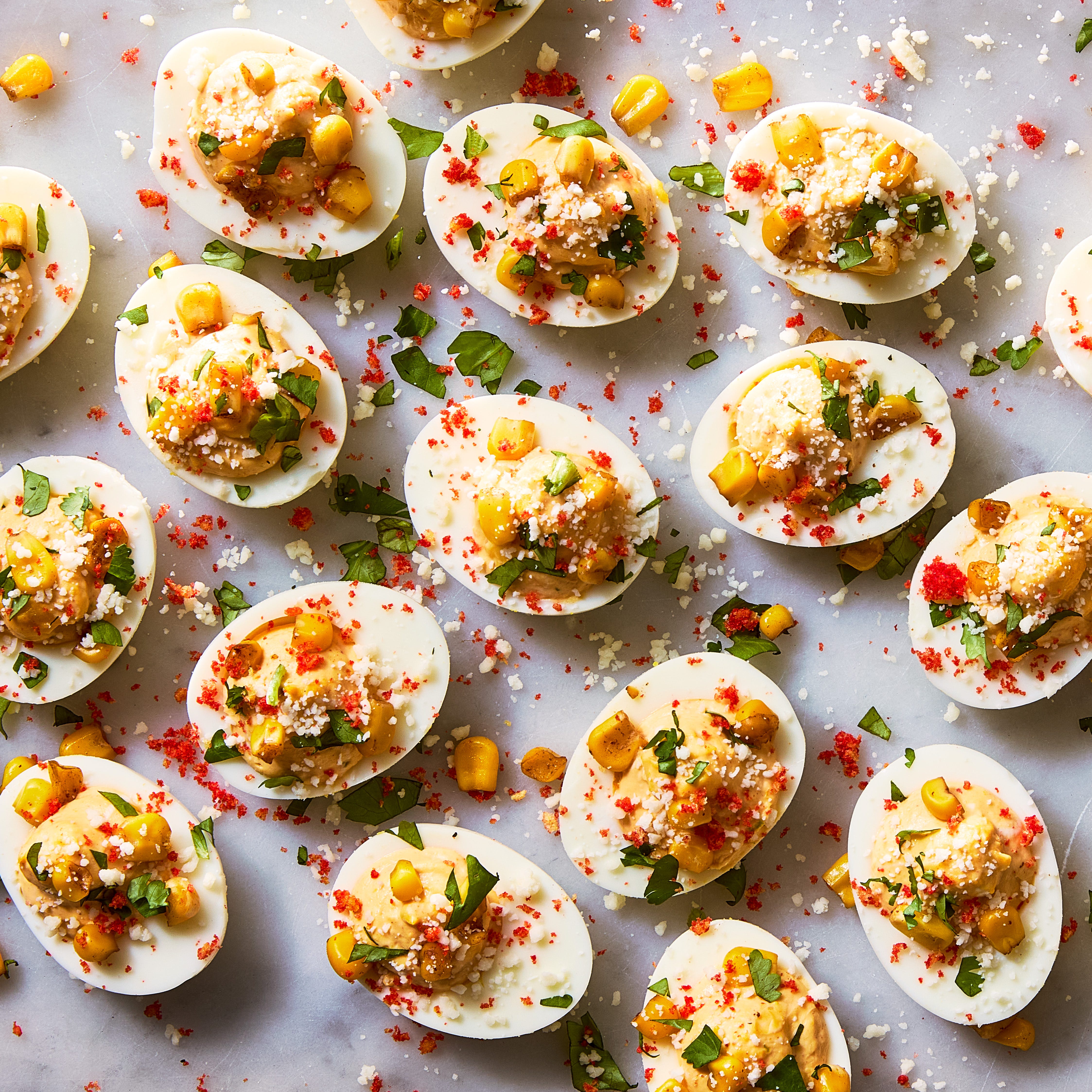 Mexico street corn deviled eggs