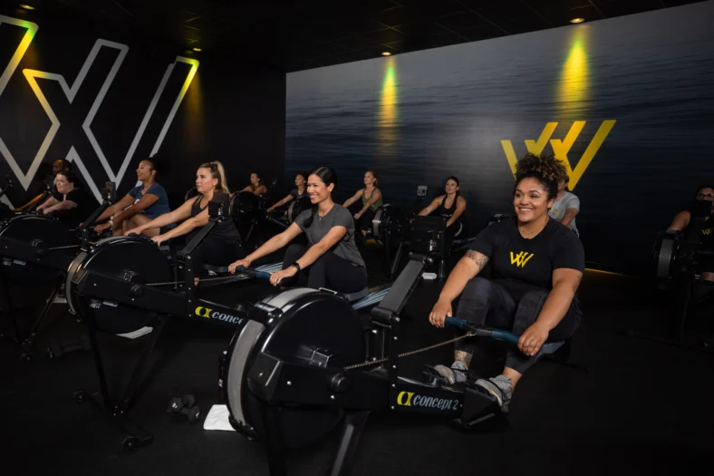 women work out in the Row House studio