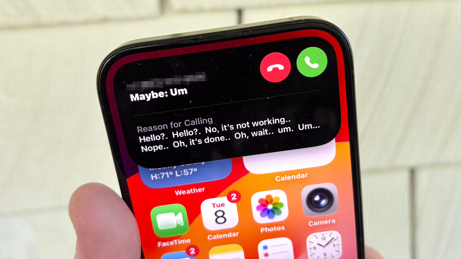 iOS 26 call screening feature on iPhone 15 Pro