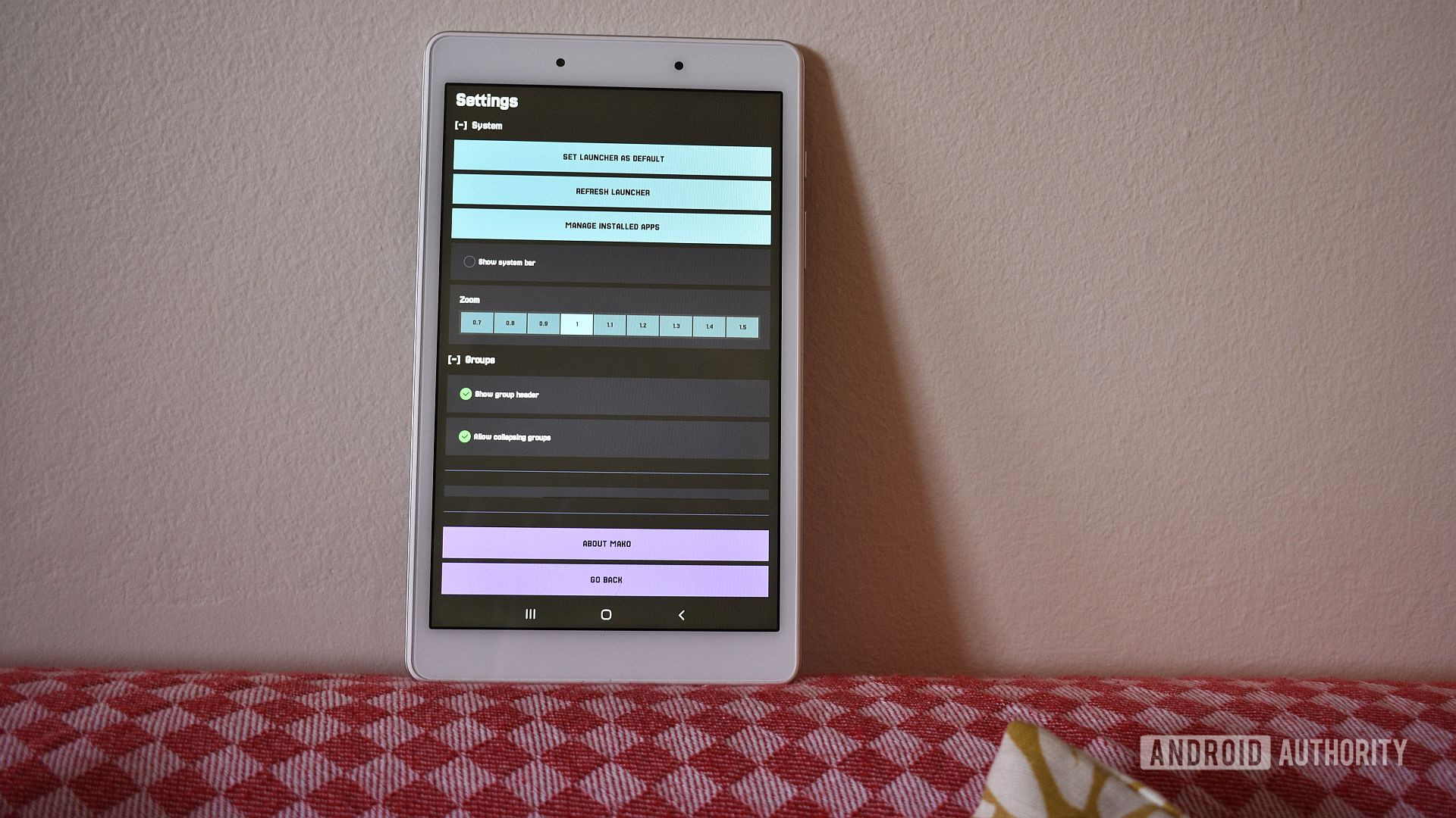 Maco Android Launcher Settings Page 1