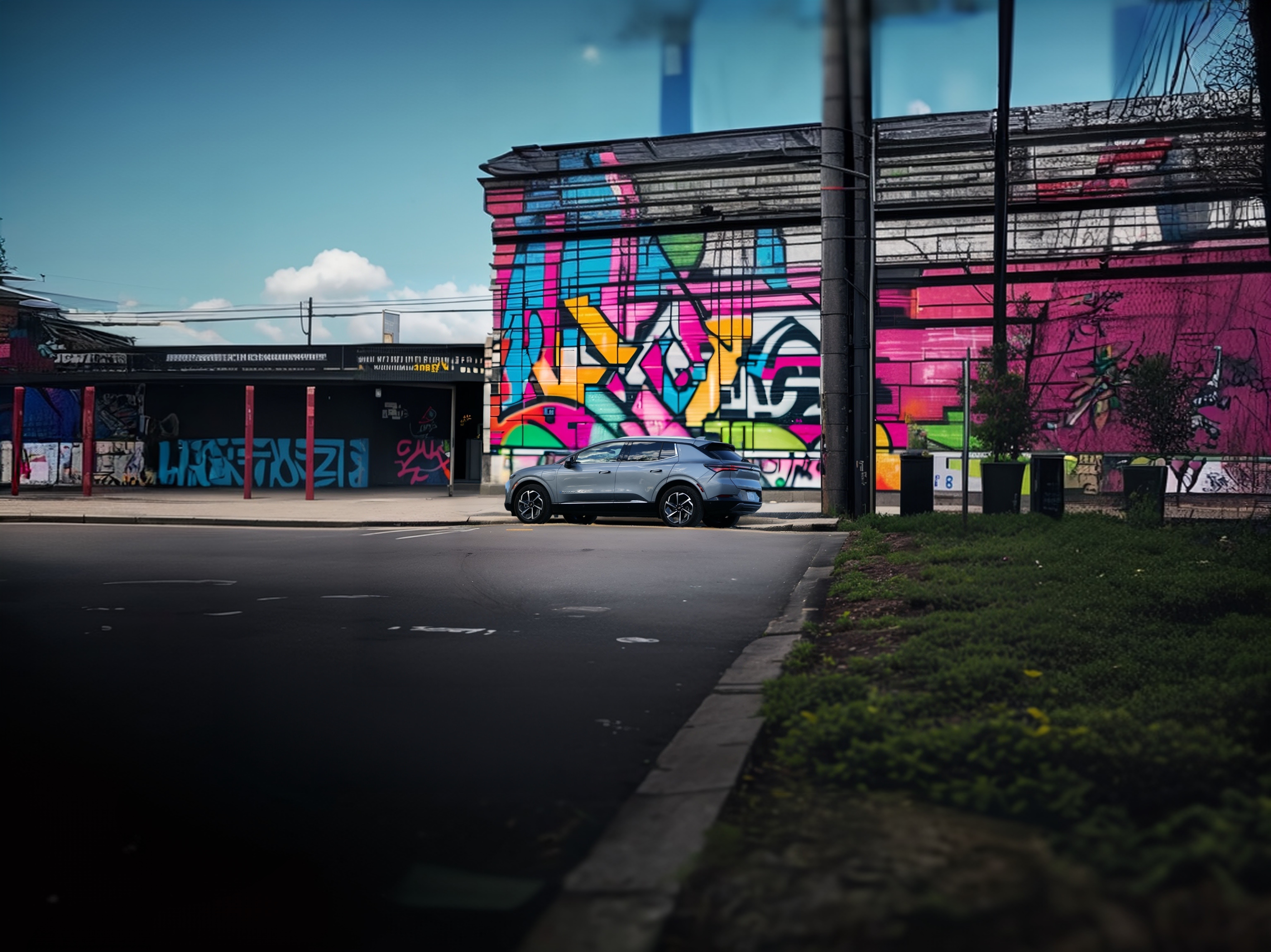 The Chevrolet Equinox EV is parked in a building structure.