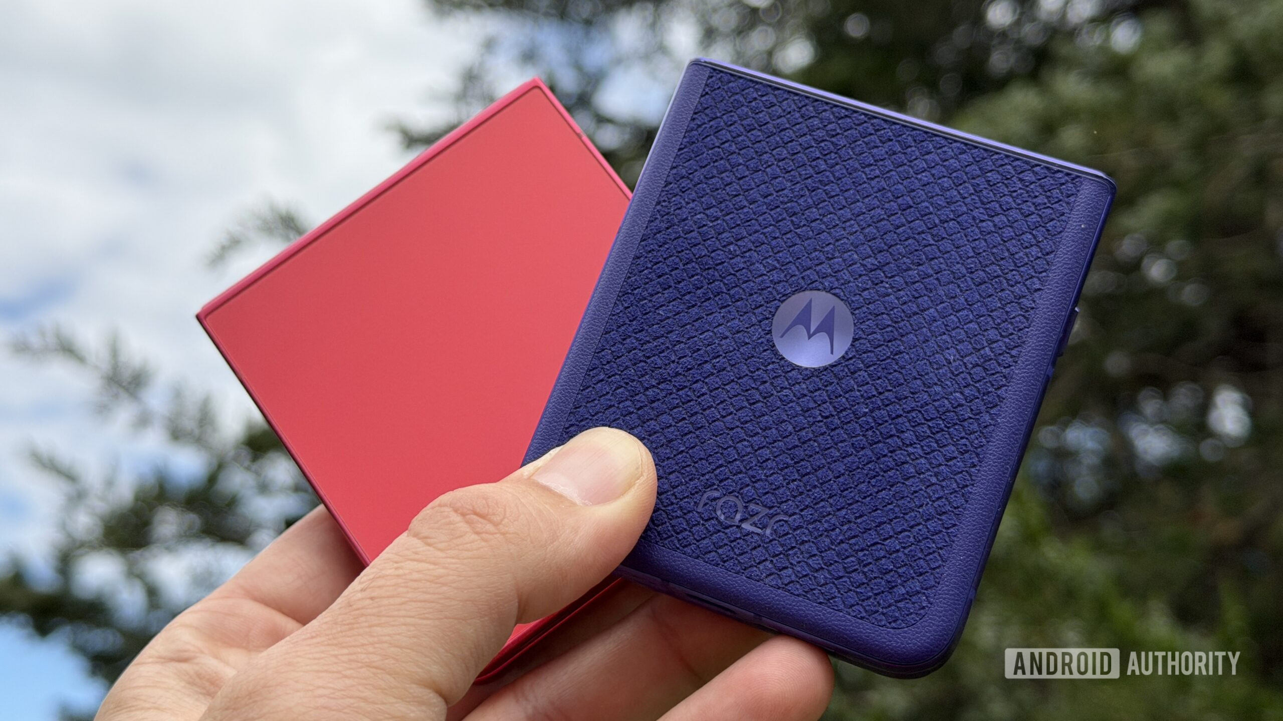 Motorola Razr Ultra Galaxy Z Flip 7 against the sky
