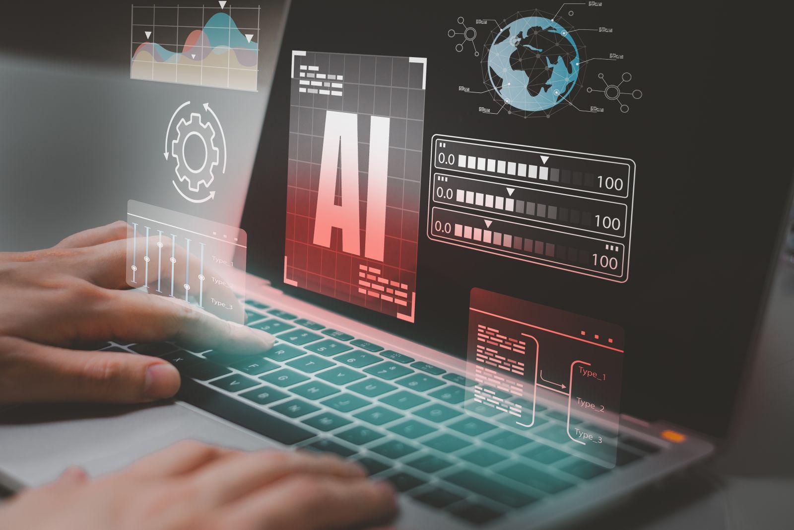 AI engineer working on a laptop by Art Stock Creative via Shutterstock