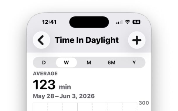 Apple Watch tracks time in Daylight as a health metric that you can view on your iPhone